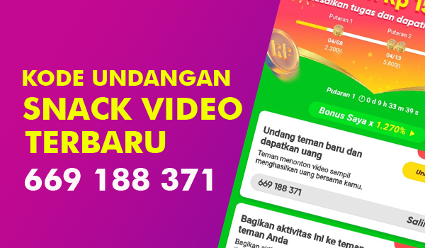 Cara Memasukkan Kode Undangan Di Snack Video 2021